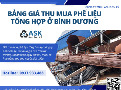 Bảng Giá Thu Mua Phế Liệu Tổng Hợp Ở Bình Dương