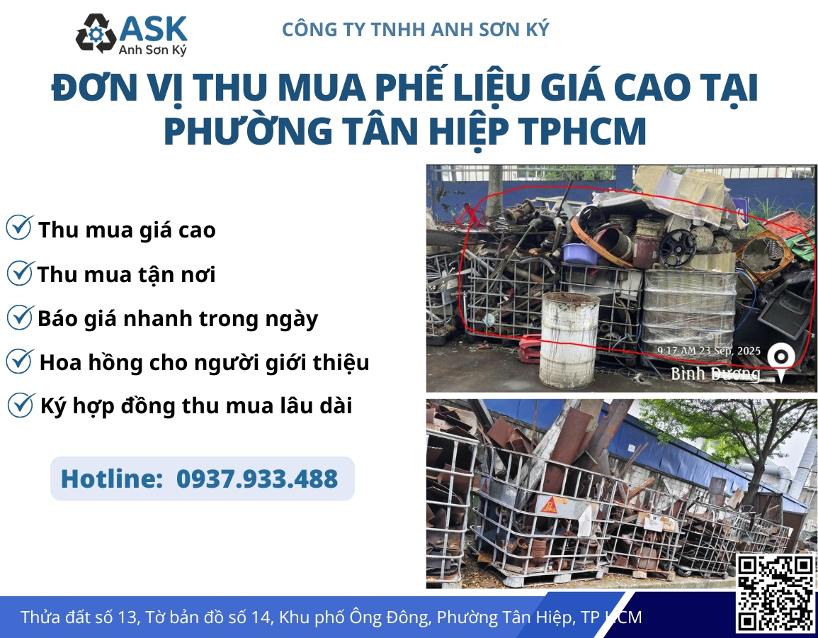 Đơn Vị Thu Mua Phế Liệu Giá Cao Tại Phường Tân Hiệp TPHCM